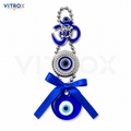 Vitrox Om Ganesha Evil Eye Hanging Charm with Blue Glass Pendant – 6 Inch Decorative Door, Office &amp; Car Ornament