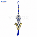 Vitrox Hamsa Hand Evil Eye Wind Chime with 5 Metallic Bells