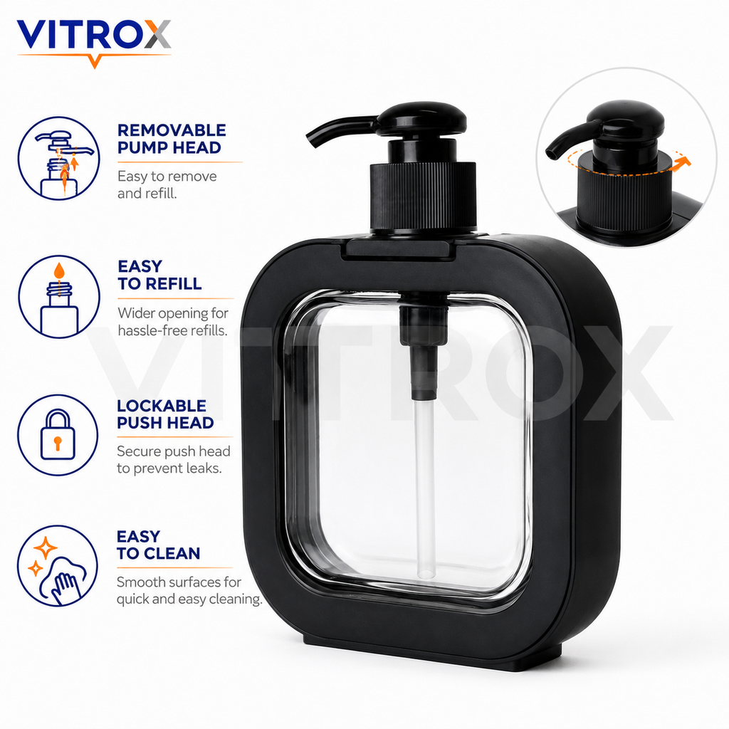 Vitrox 300ml Square Liquid Soap Dispenser Bottle