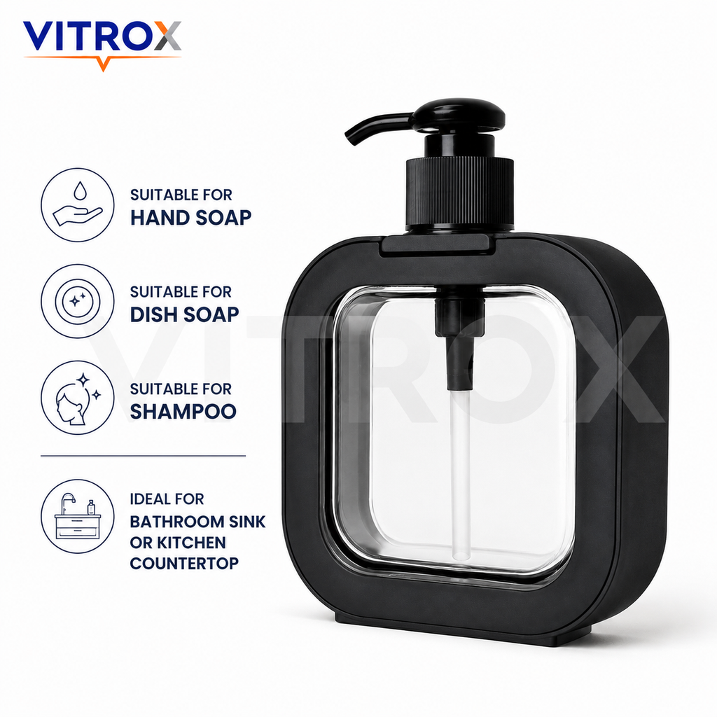 Vitrox 300ml Square Liquid Soap Dispenser Bottle