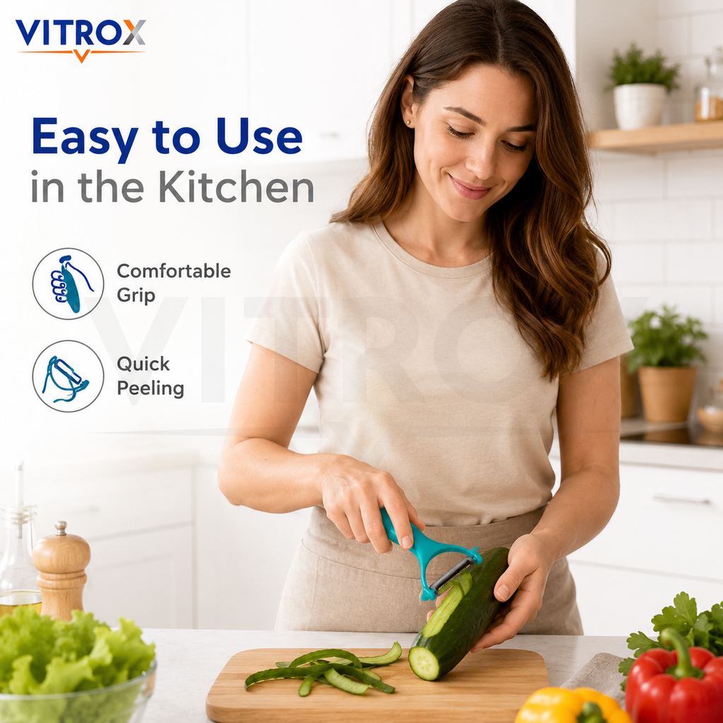 Vitrox 6-Inch Y-Shaped Serrated Vegetable Peeler with Stainless Steel Blade