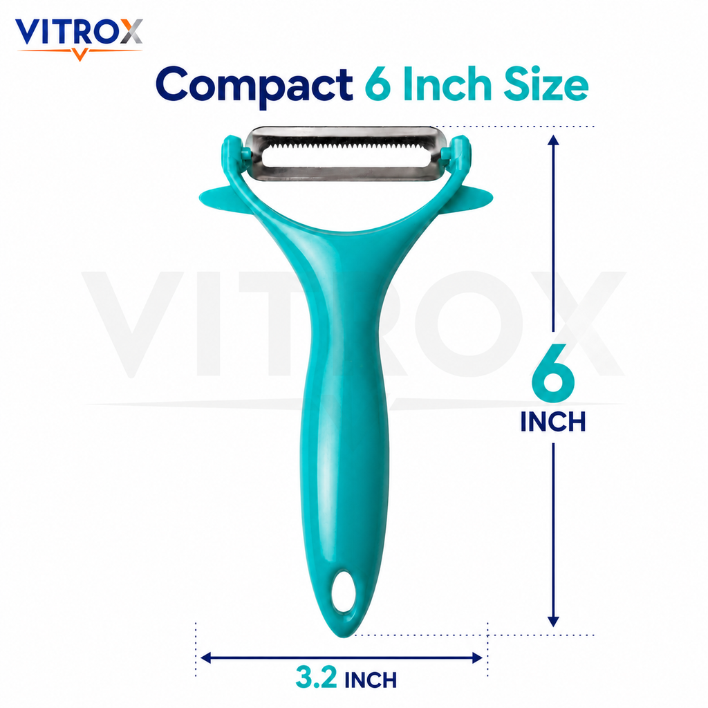 Vitrox 6-Inch Y-Shaped Serrated Vegetable Peeler with Stainless Steel Blade