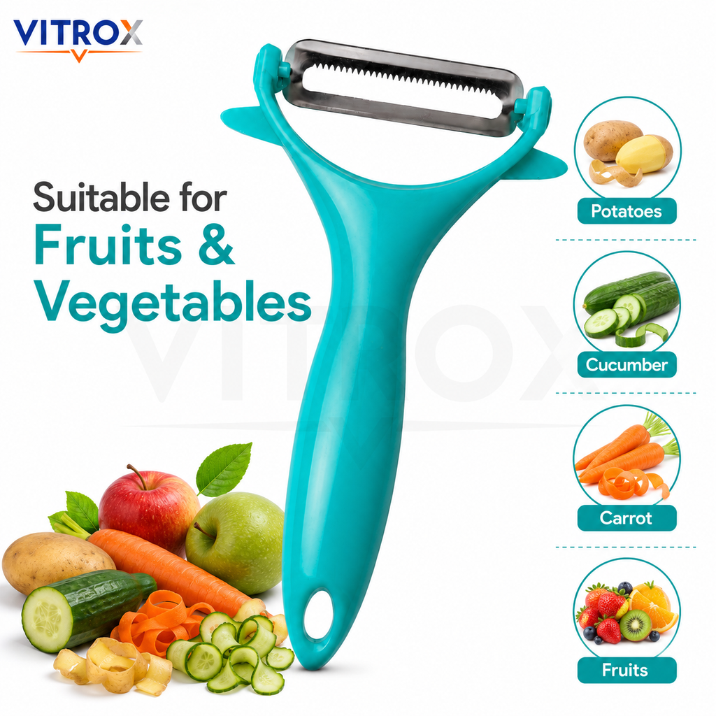 Vitrox 6-Inch Y-Shaped Serrated Vegetable Peeler with Stainless Steel Blade