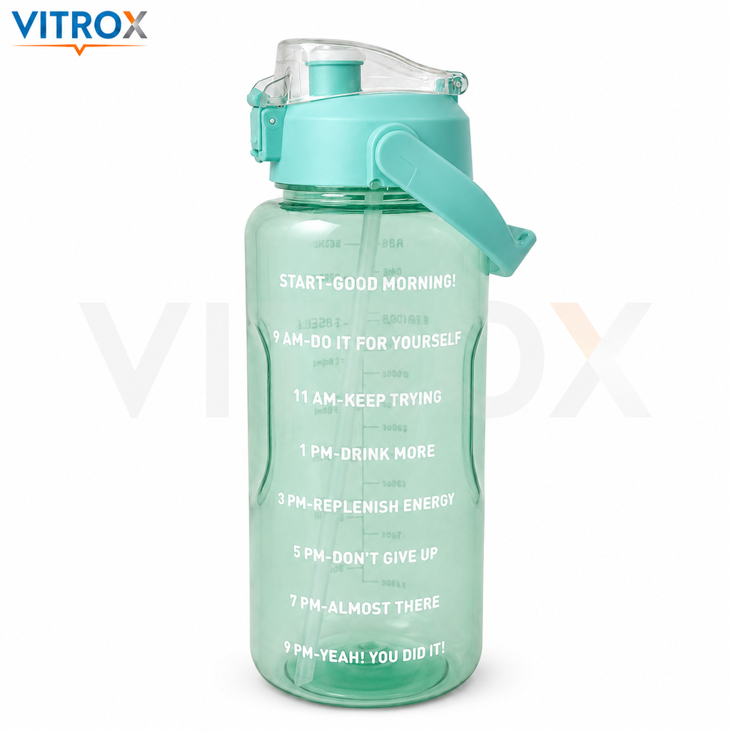 Vitrox 2 Litre Motivational Water Bottle –Aqua Green