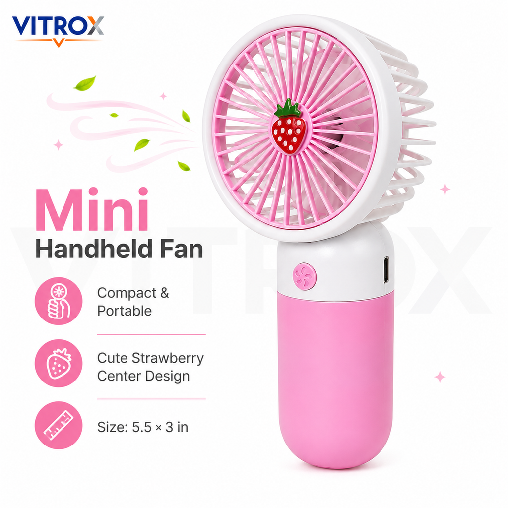Mini USB Rechargeable Handheld Fan with Detachable Desktop Base