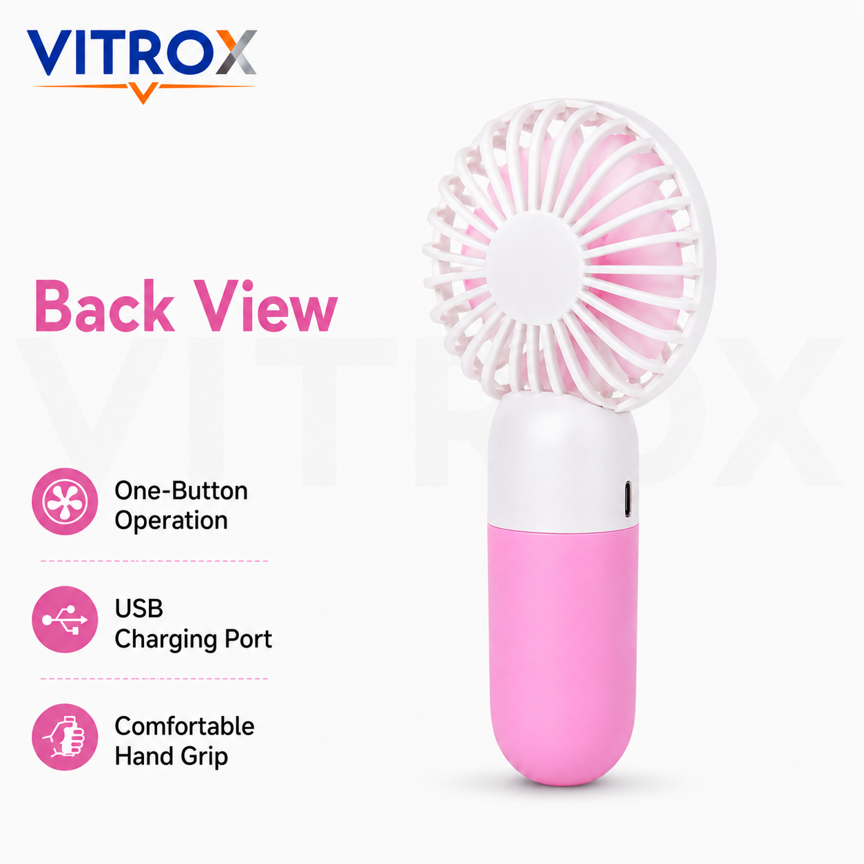 Mini USB Rechargeable Handheld Fan with Detachable Desktop Base