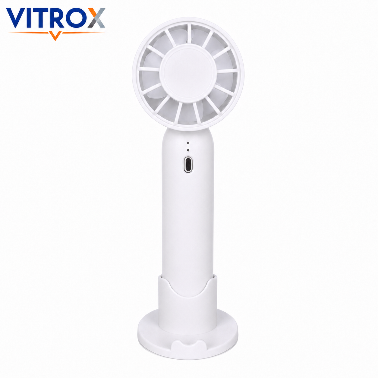 Mini Handheld Fan with Detachable Base – 3-Speed USB Rechargeable Portable Fan
