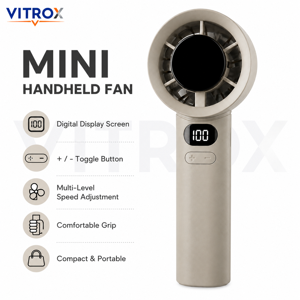 VITROX Digital Display Mini Handheld Fan