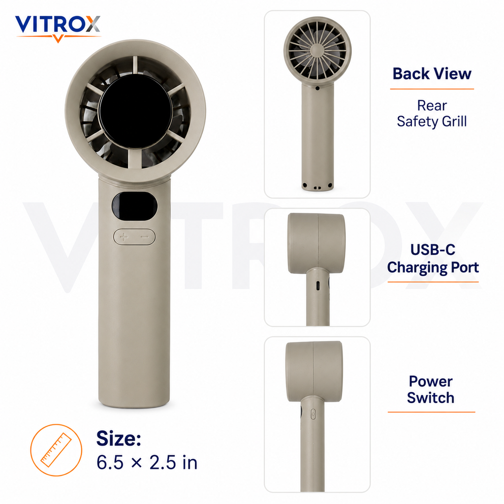VITROX Digital Display Mini Handheld Fan