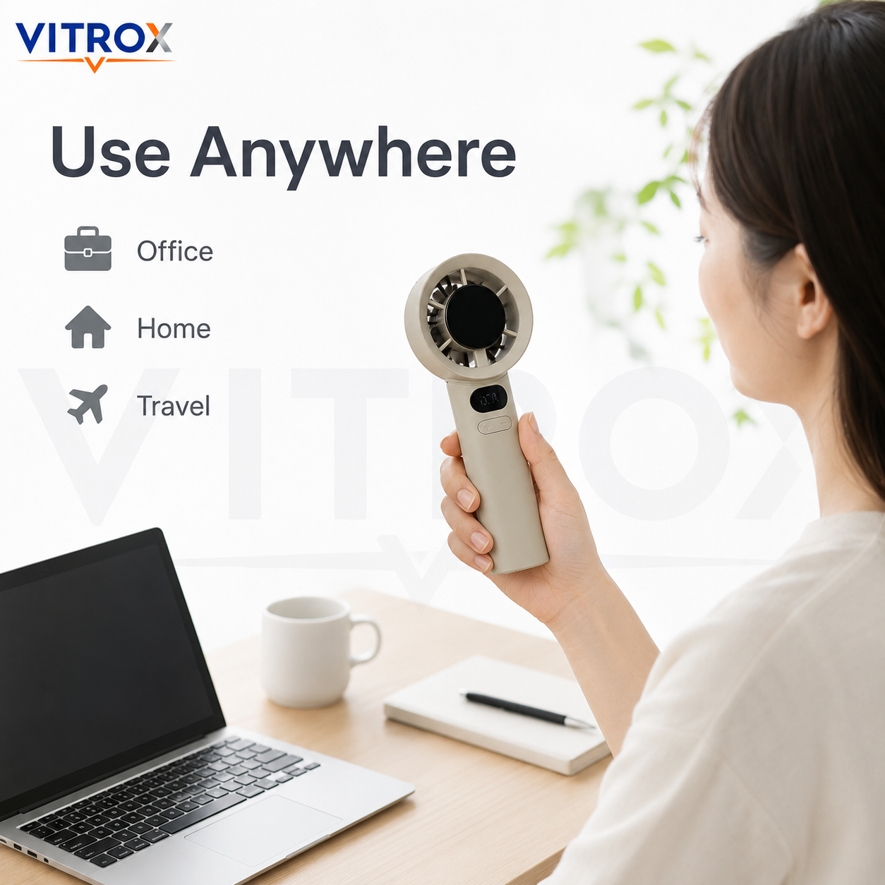 VITROX Digital Display Mini Handheld Fan
