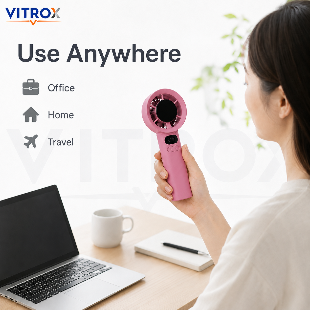 VITROX Digital Display Mini Handheld Fan