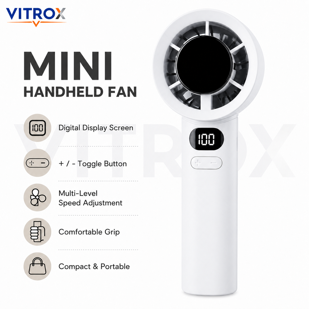 VITROX Digital Display Mini Handheld Fan