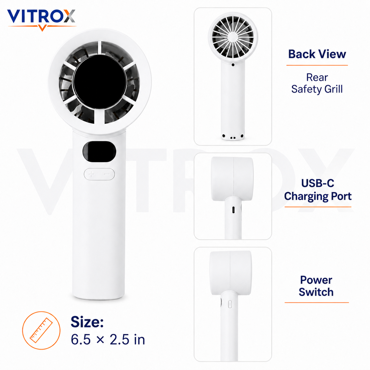 VITROX Digital Display Mini Handheld Fan