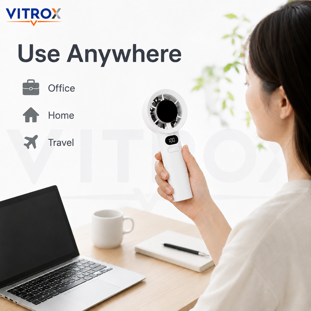 VITROX Digital Display Mini Handheld Fan