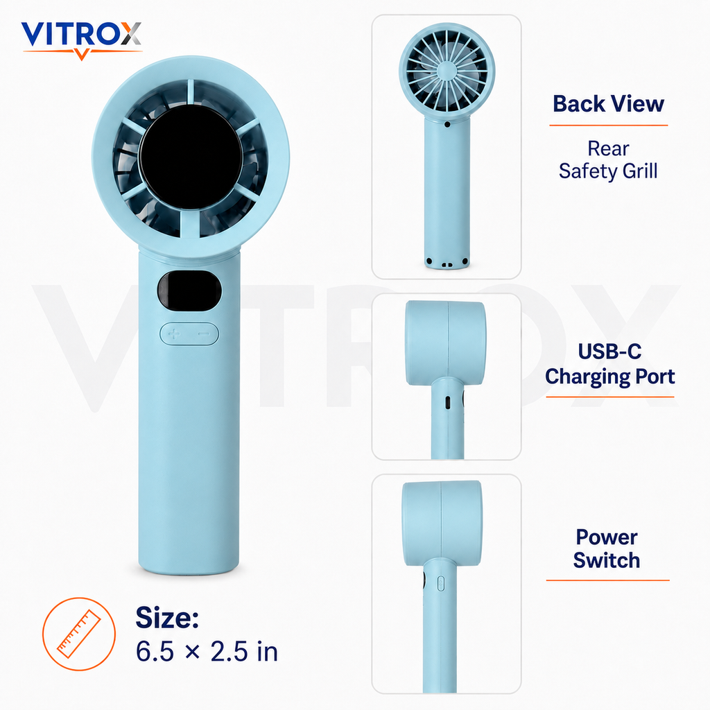 VITROX Digital Display Mini Handheld Fan