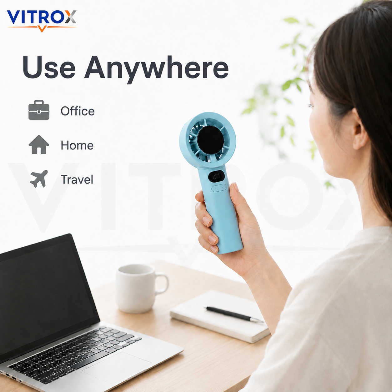 VITROX Digital Display Mini Handheld Fan