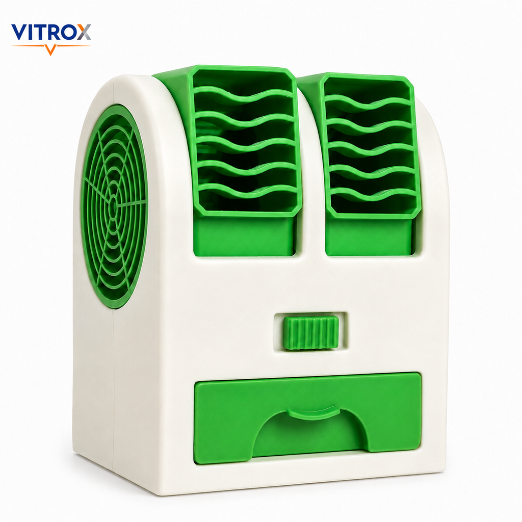 VITROX Mini Dual-Blower Air Cooler with Water/Ice & Aroma Tray