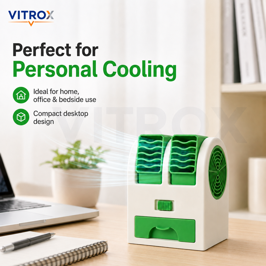 VITROX Mini Dual-Blower Air Cooler with Water/Ice & Aroma Tray