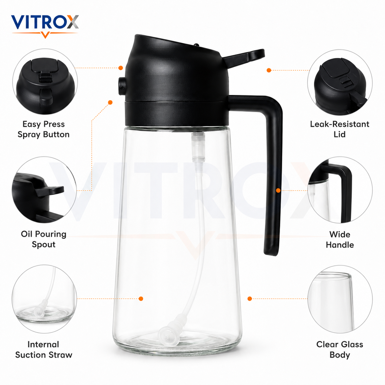 2-in-1 Spray & Pour Glass Oil Dispenser Bottle with Handle