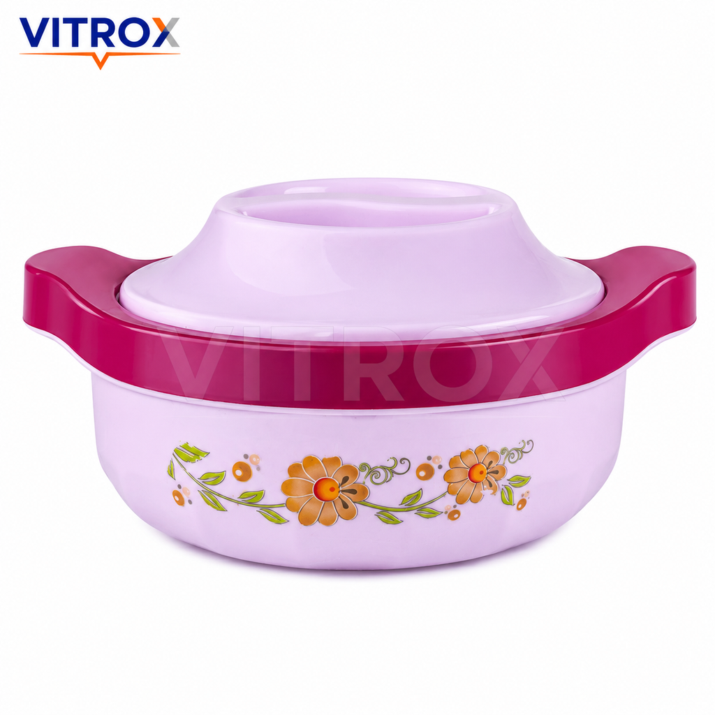 Insulated Flower Casserole with Stainless Steel Inner &  Easy-Grip Handles