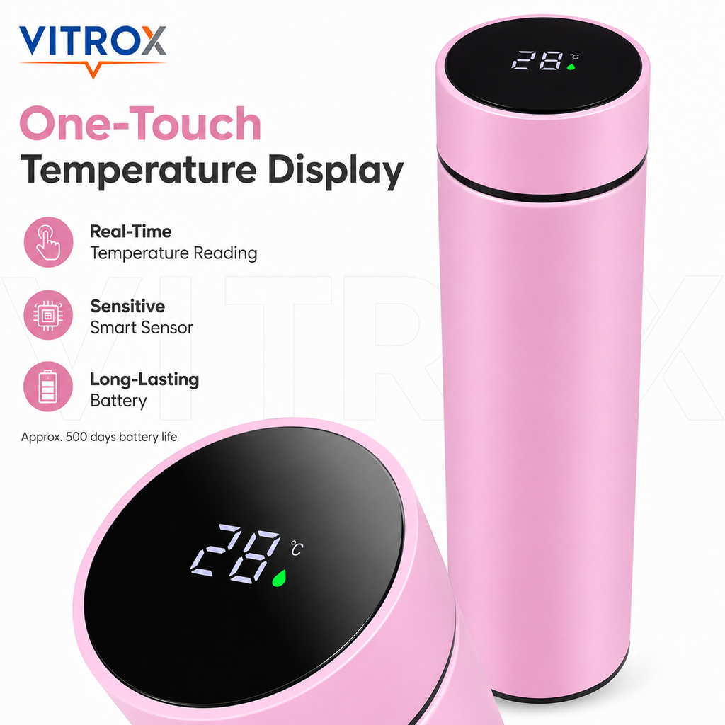 500 ML Smart Temperature Display Vacuum Flask with Tea Infuser