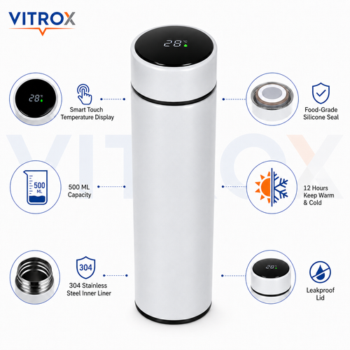 500 ML Smart Temperature Display Vacuum Flask with Tea Infuser