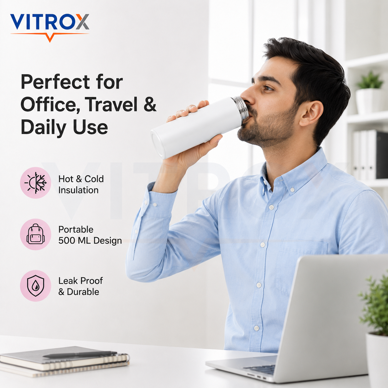 500 ML Smart Temperature Display Vacuum Flask with Tea Infuser