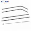 VITROX Reusable Stainless Steel Straw Set with Cleaning Brush