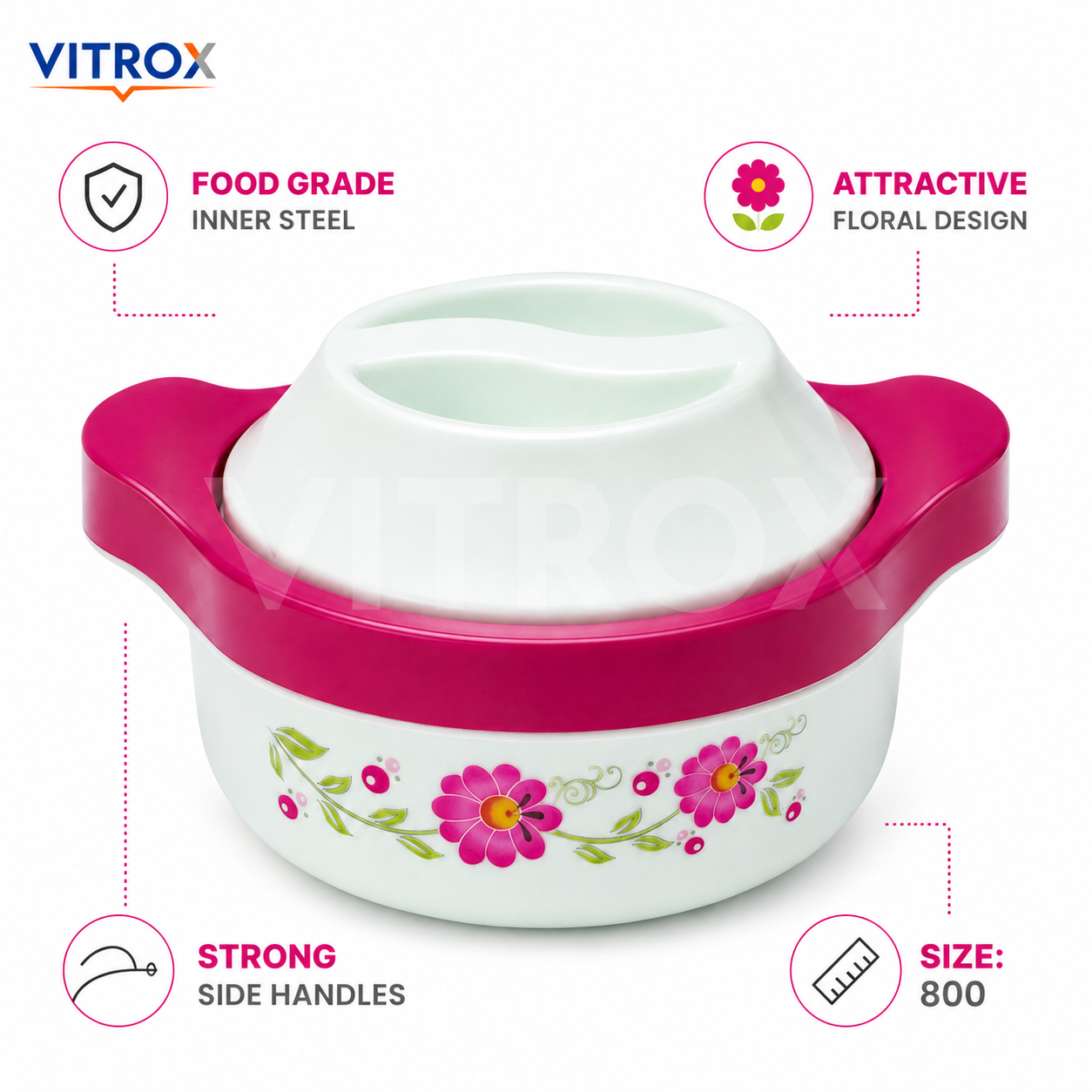 Insulated Stainless Steel Casserole – 800 ml