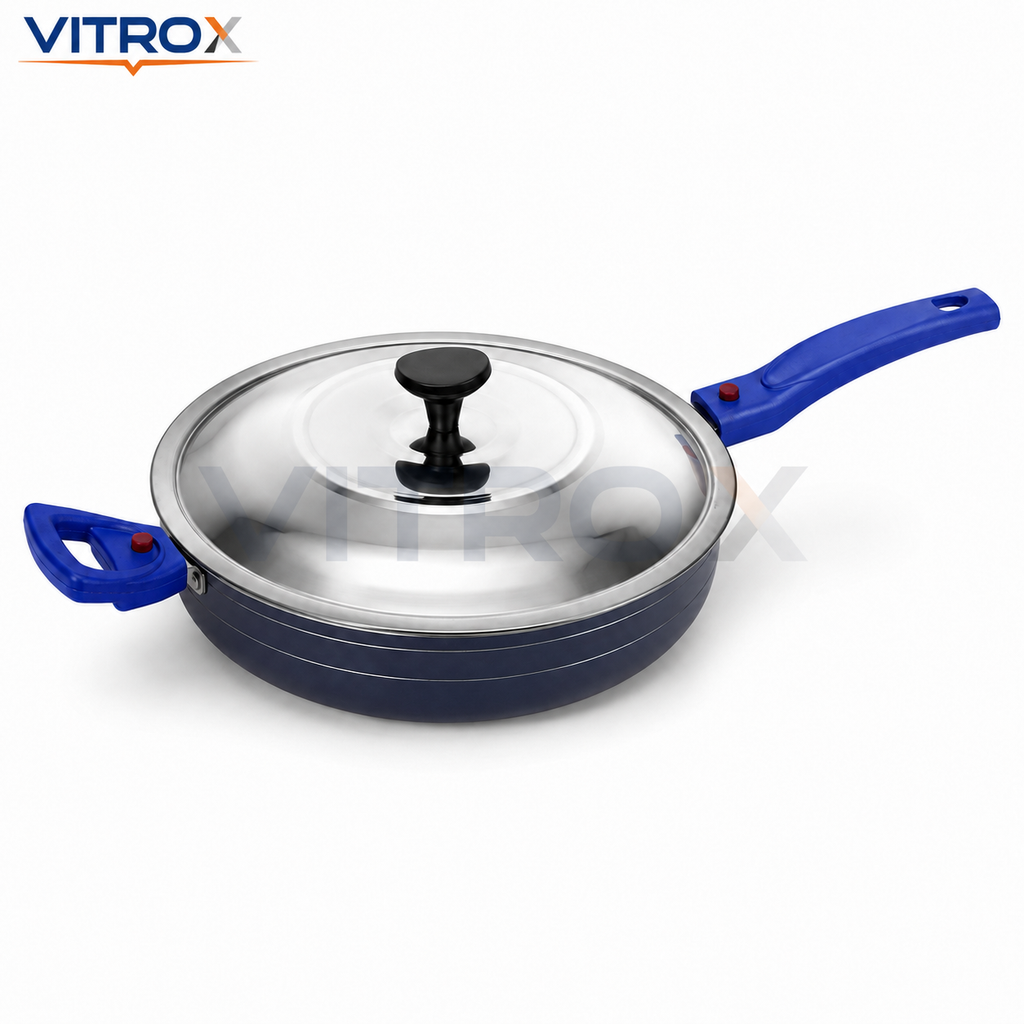 Non-Stick Fry Pan with Stainless Steel Lid & Detachable Handles | 3-Layer Coating