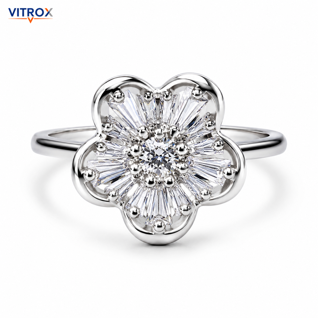 Vitrox Silver-Plated Alloy Adjustable Ring for Girls & Women – Flexible Size