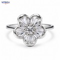 Vitrox Silver-Plated Alloy Adjustable Ring for Girls & Women – Flexible Size