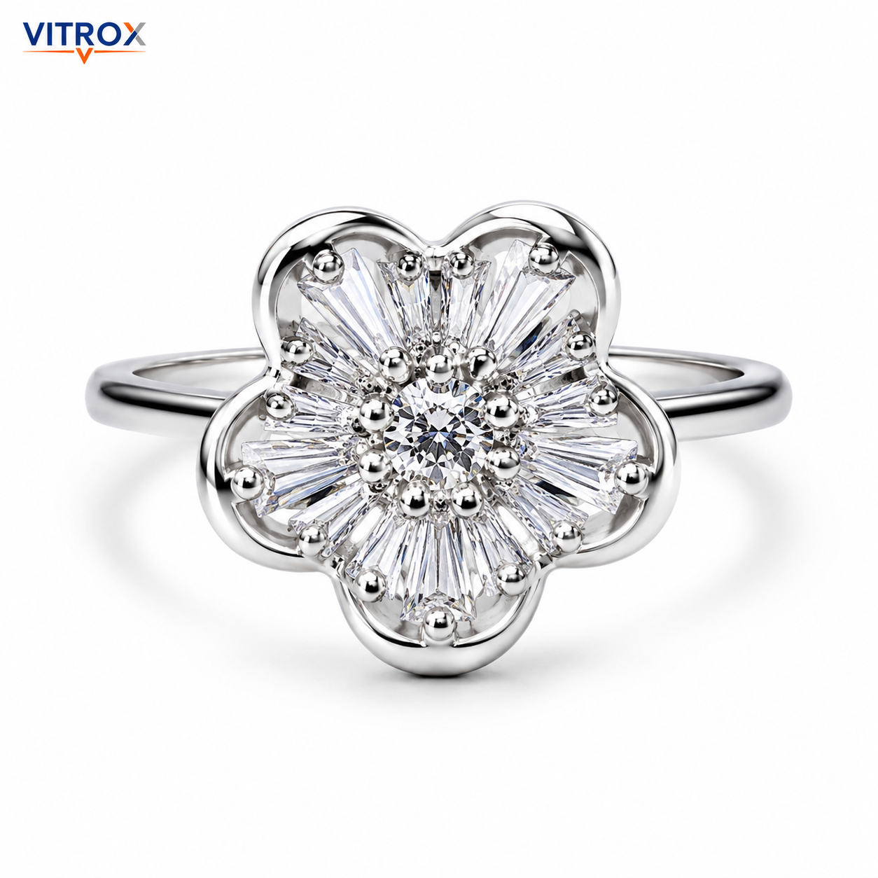 Vitrox Silver-Plated Alloy Adjustable Ring for Girls & Women – Flexible Size
