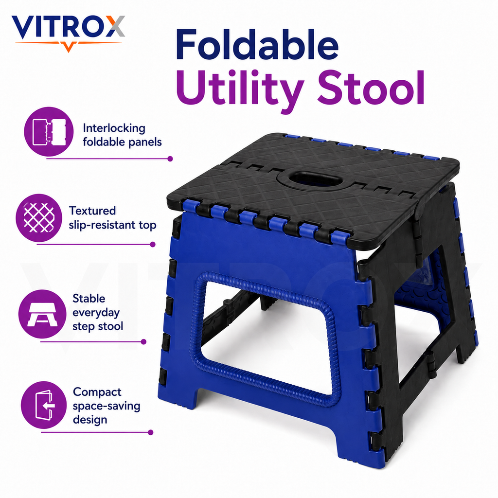Foldable Utility Step Stool with Carry Handle