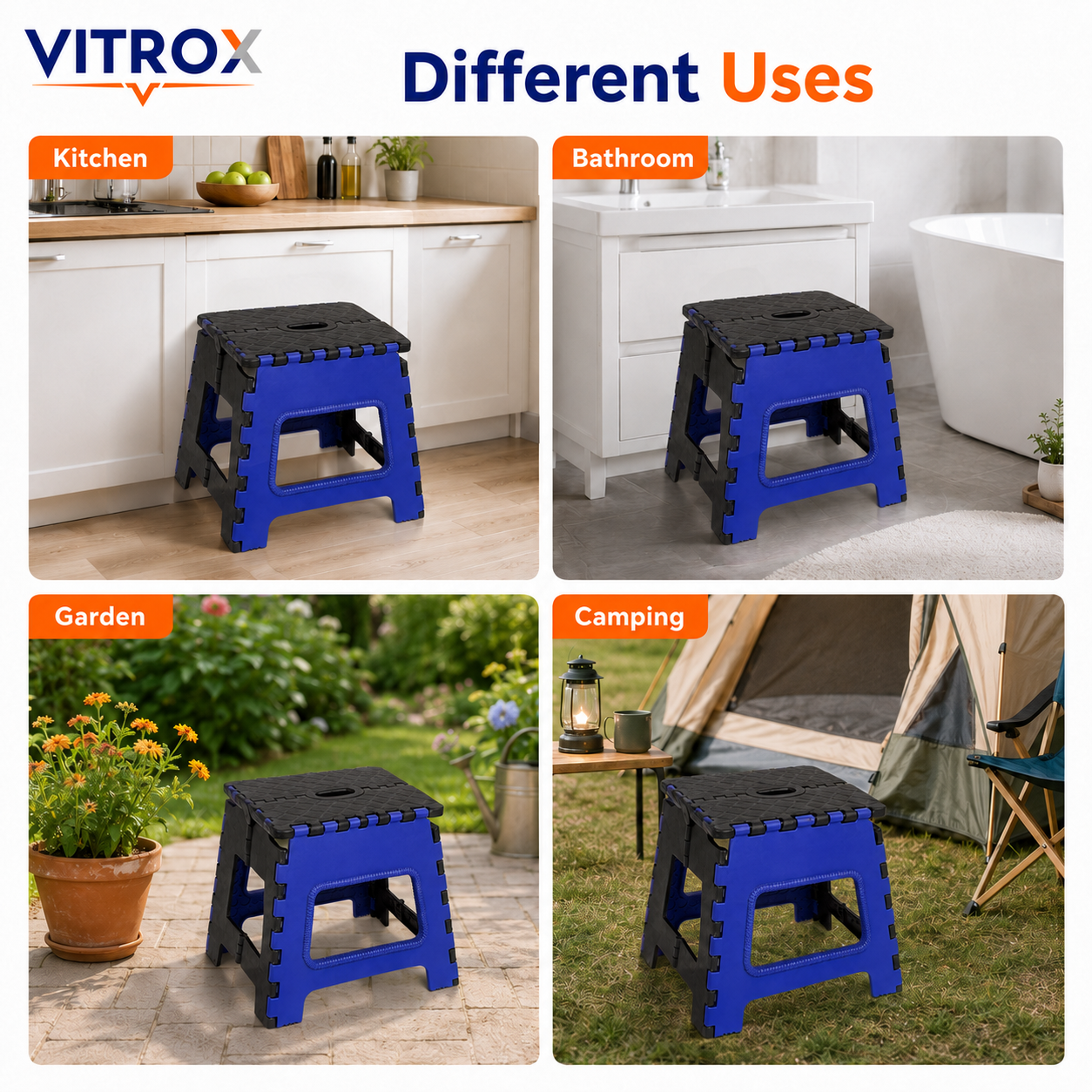 Foldable Utility Step Stool with Carry Handle