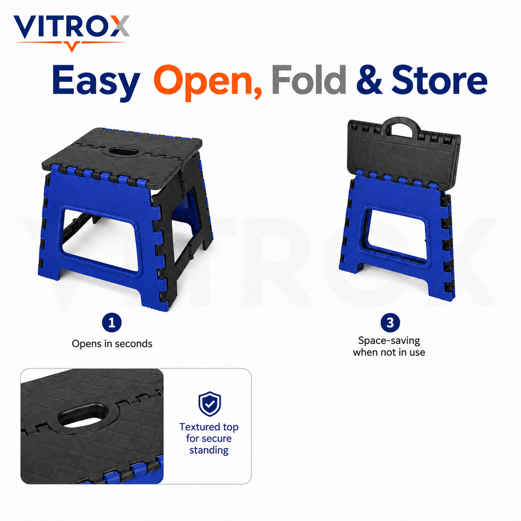 Foldable Utility Step Stool with Carry Handle