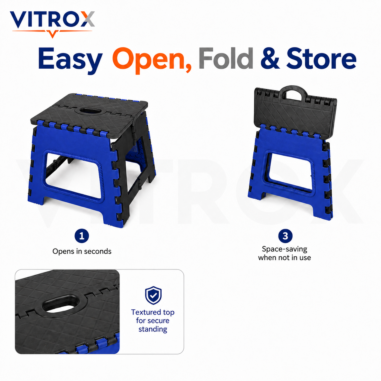 Foldable Utility Step Stool with Carry Handle