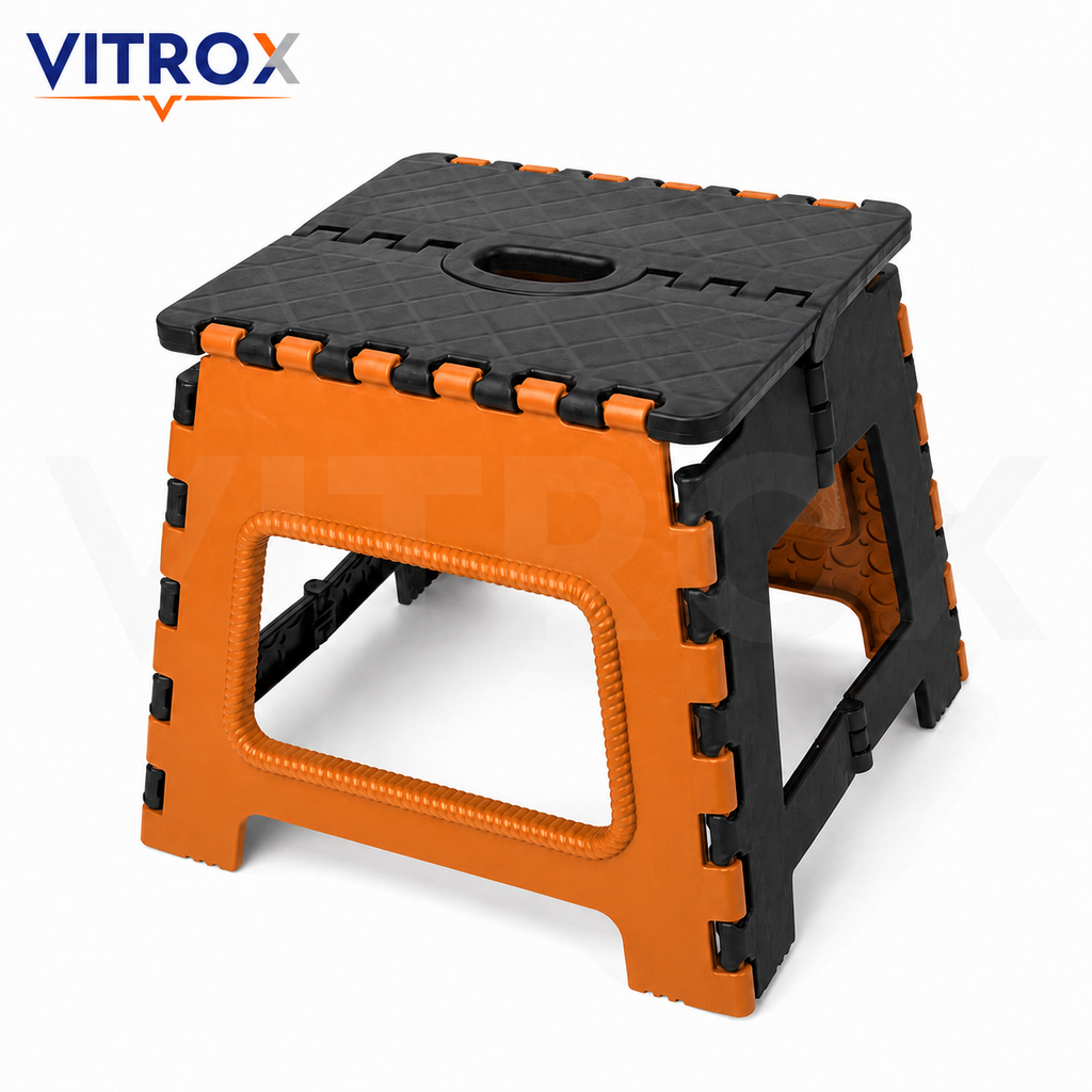 Foldable Utility Step Stool with Built-In Carry Handle