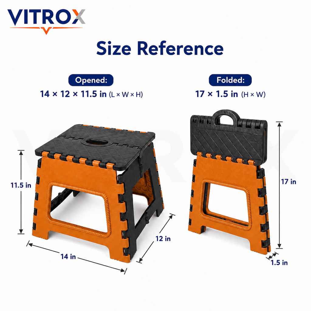 Foldable Utility Step Stool with Built-In Carry Handle