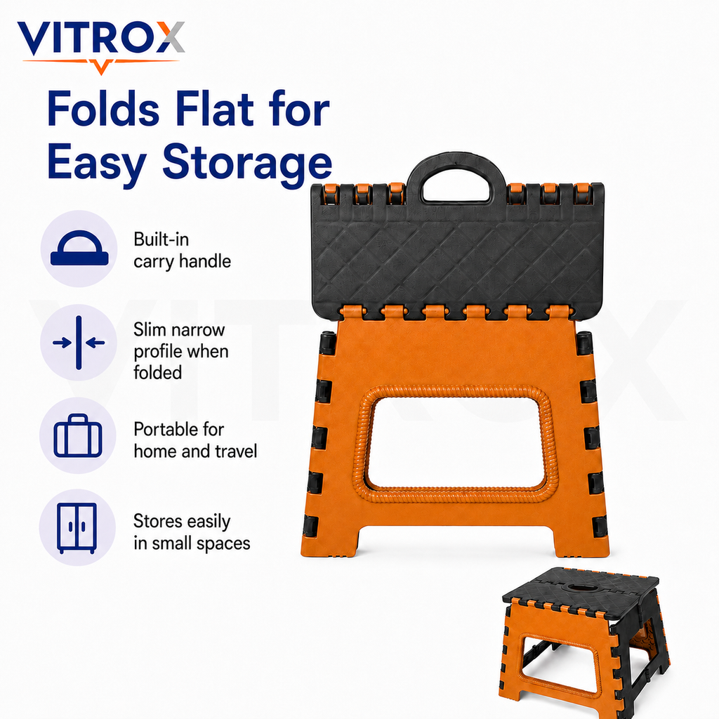 Foldable Utility Step Stool with Built-In Carry Handle