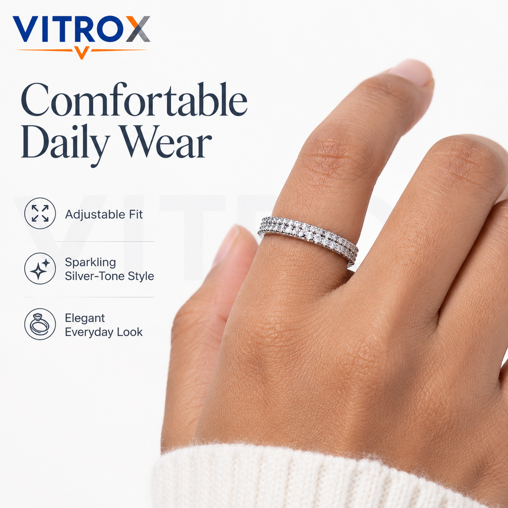 Silver-Tone Adjustable Ring for Adults&nbsp;