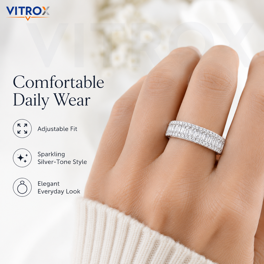 Silver-Tone Adjustable Ring for Adults