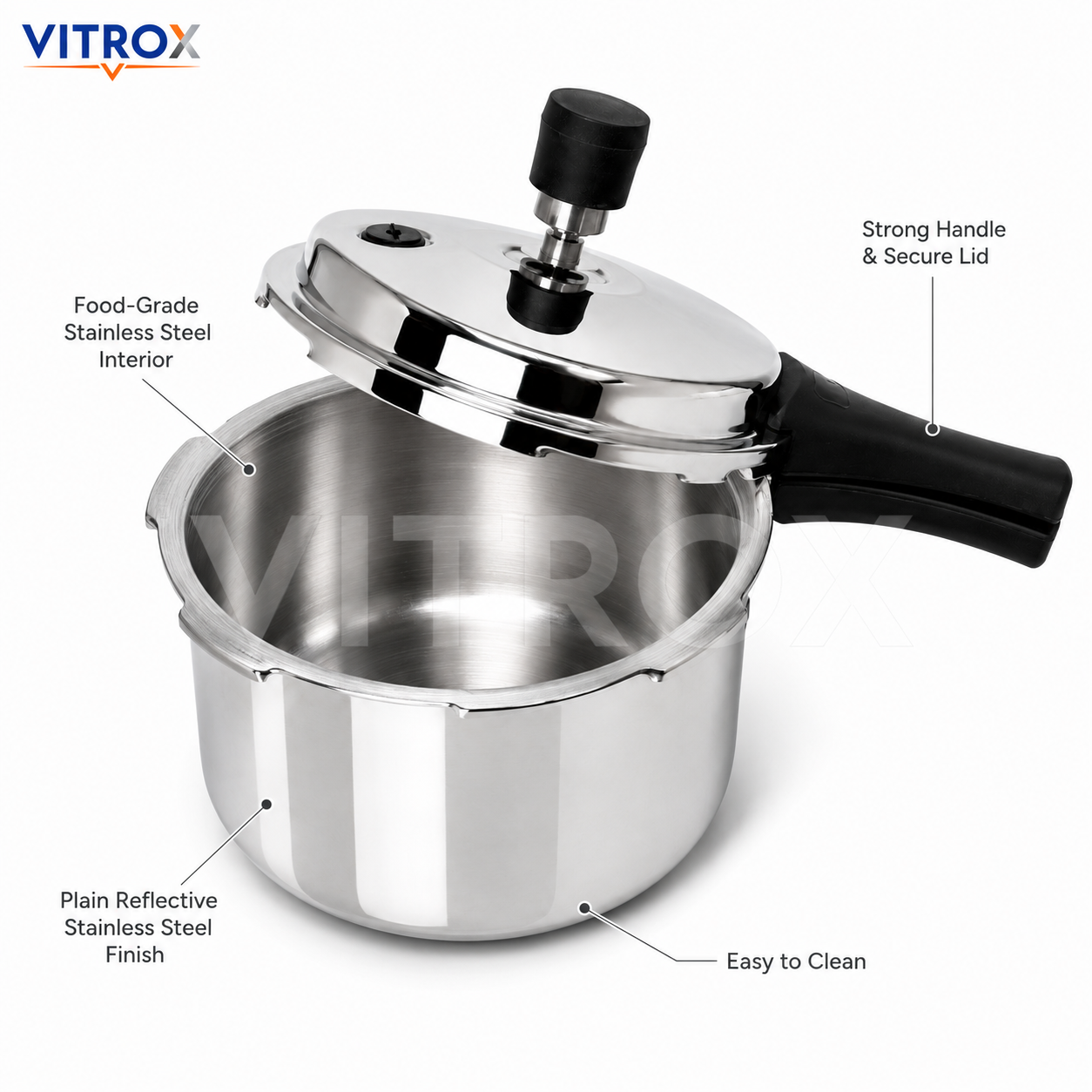1.5 Litre Tri-Ply Stainless Steel Pressure Cooker with Induction Base