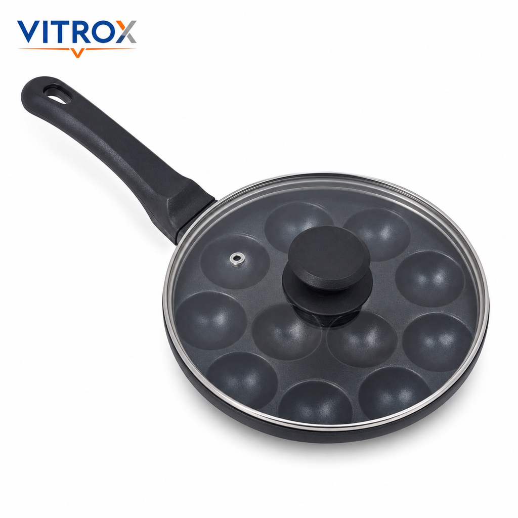 Non-Stick Appam Patra with Glass Lid & Handle