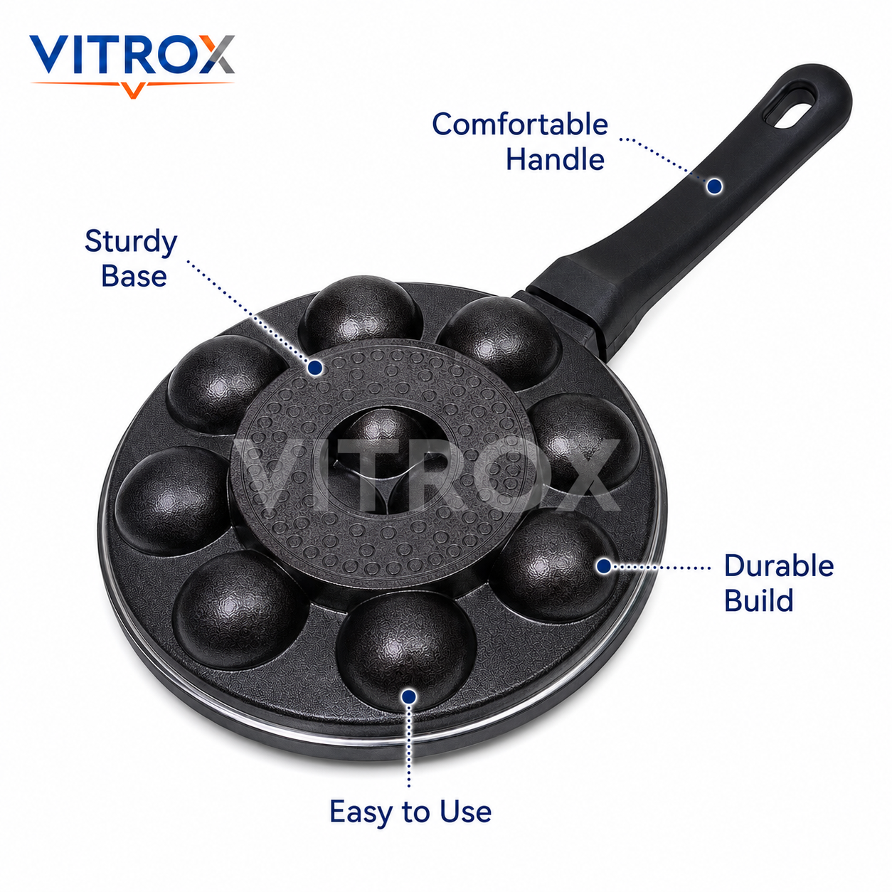 Non-Stick Appam Patra with Glass Lid & Handle