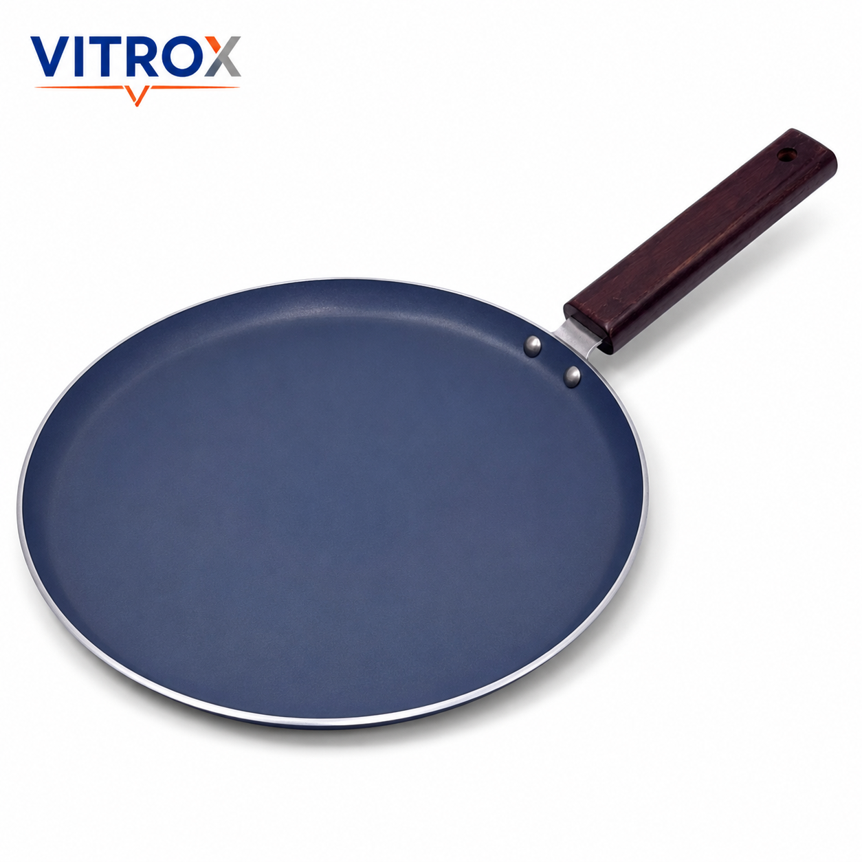Non-Stick Dosa Tawa with Wooden Handle  – Includes Free Spatula & Scrubber
