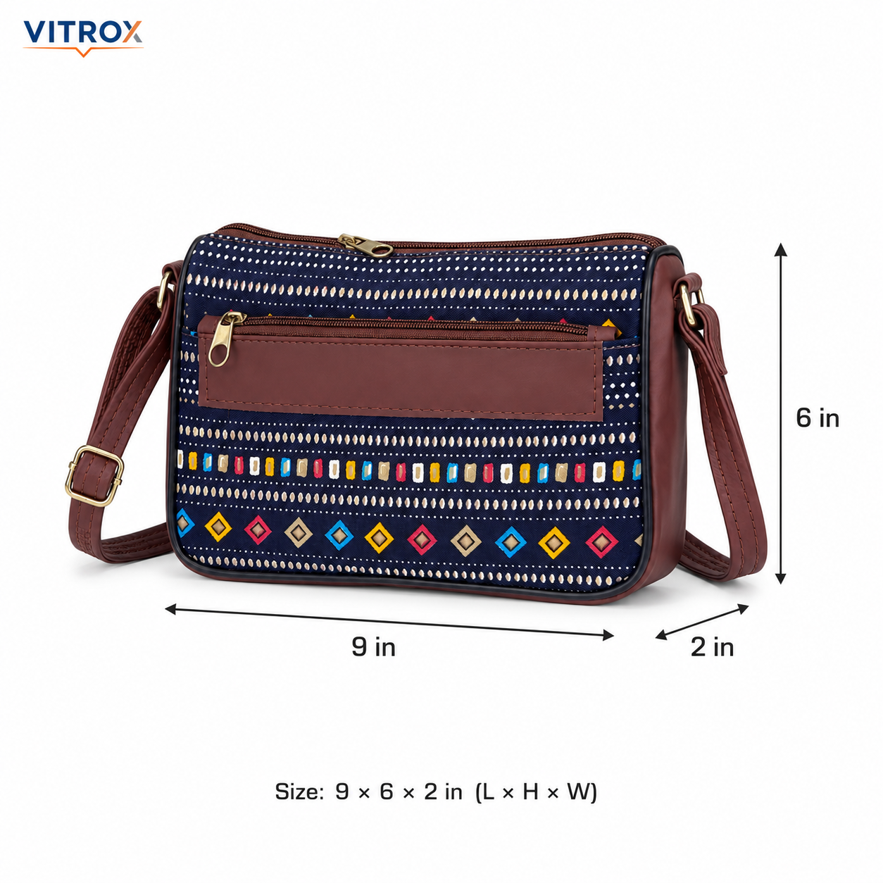 Multicolour Printed Crossbody Sling Bag for Women