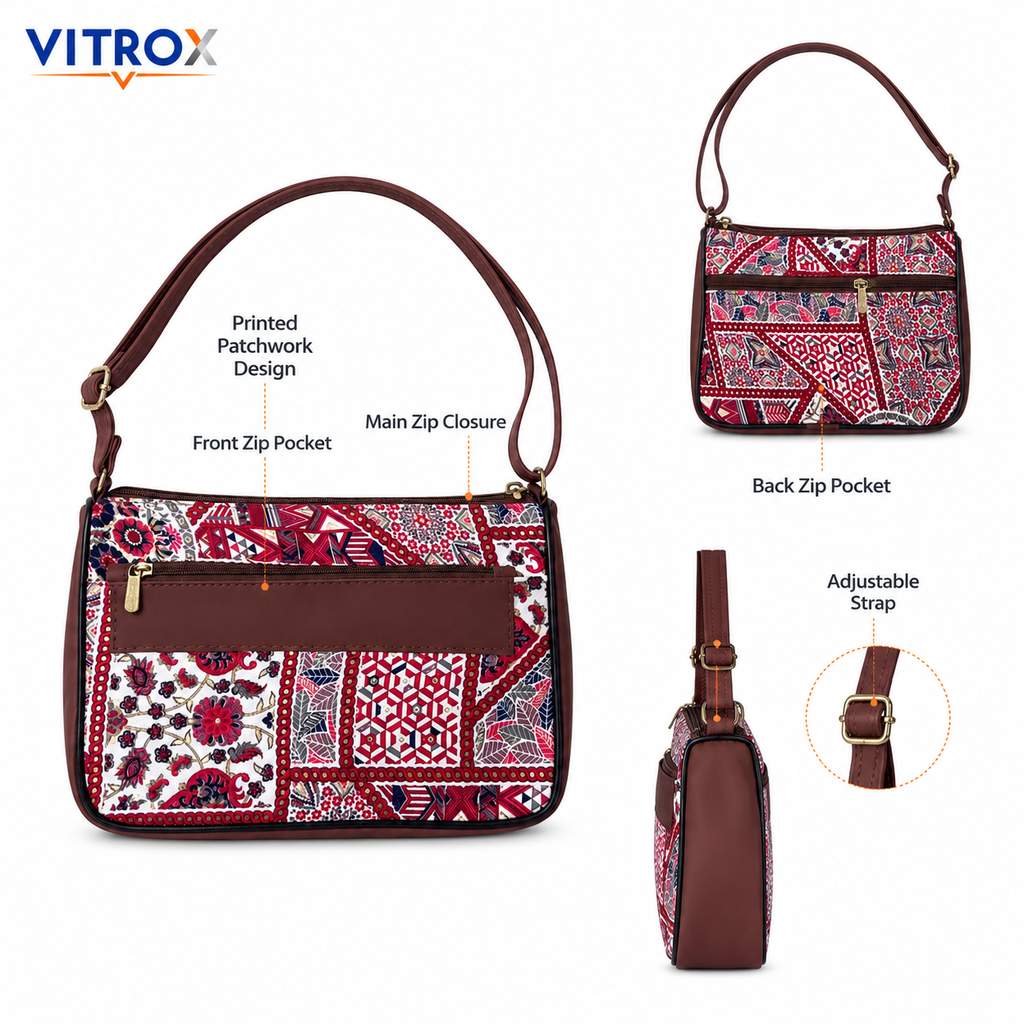 Women’s Printed Sling Bag with Adjustable Strap