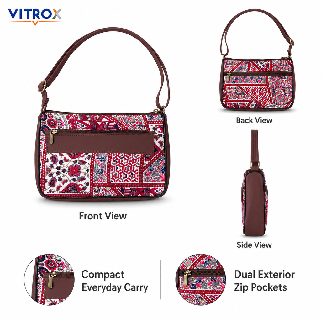 Women’s Printed Sling Bag with Adjustable Strap