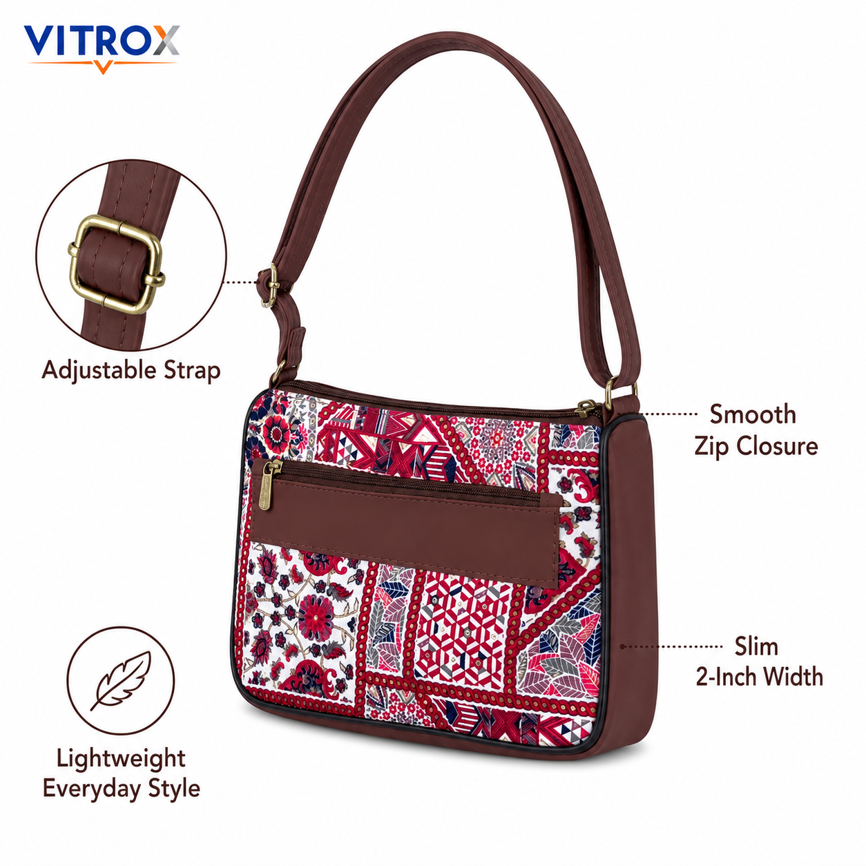 Women’s Printed Sling Bag with Adjustable Strap